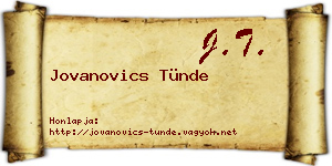 Jovanovics Tünde névjegykártya